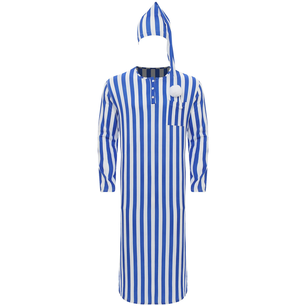 Mens Arabian Muslim Pajamas Adjustable Sleep Hat Robe with Hat Long Sleeve Long Robe And Pompom Cosplay Outfits Sissy Nightwear