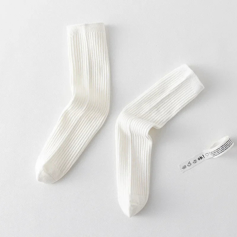 Solid Color Knitted Long Socks for Boy Girls Candy Color Knee High Socks Toddler Spring Autumn Soft Cotton Kids School Stockings
