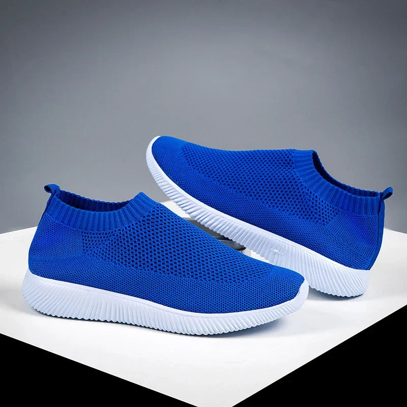 Knitted Sneakers for Women 2024 Autumn Slip on Breathable Mesh Casual Shoes Woman Flat Heels Plus Size Loafers Zapatos Mujer