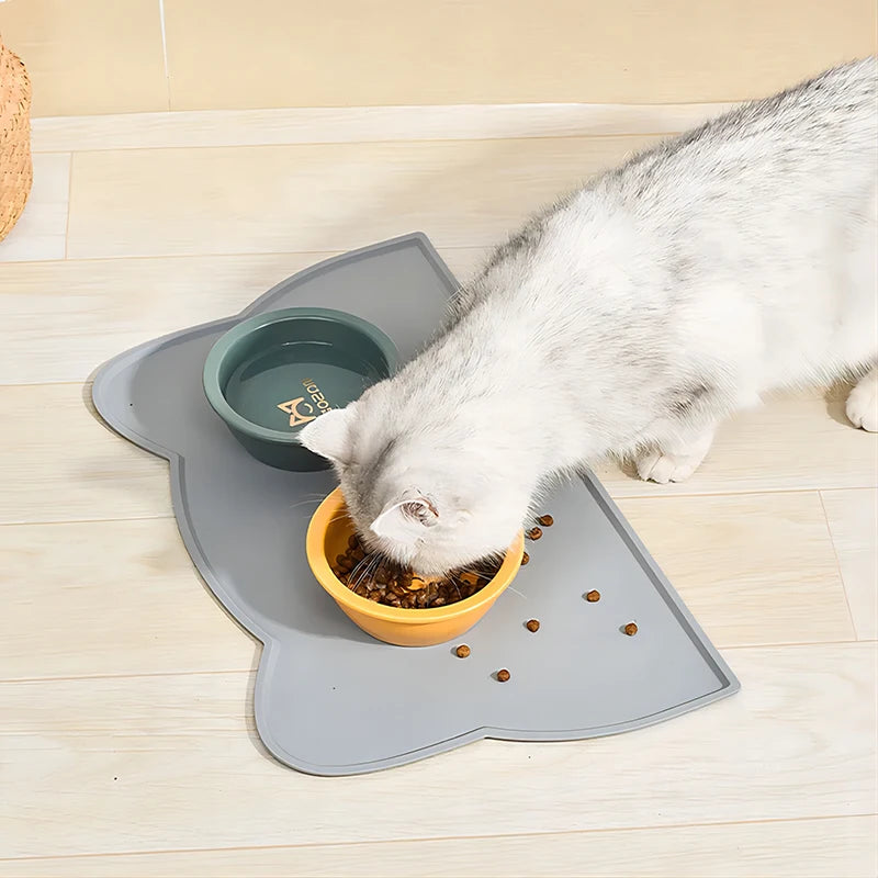 Pet Food Feeding Pad Silicone Pet Feeding Dog Cat Bowl Food Mat Non-Stick Waterproof  Puppy Feeder Tray Water Cushion