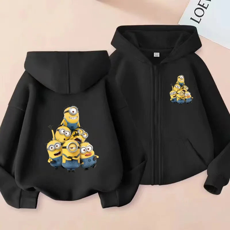 Kids Cardigan Fall Winter Sweatshirt Zipper Style Girl Boy 3-12Yrs Hoodie Popular Anime Print Sports Casual Coat Fashion Clothes