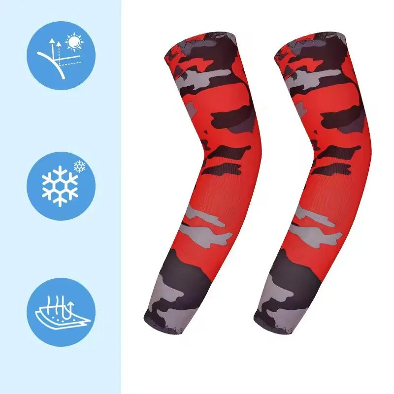 Kids Sports Cooling Arm Sleeves UV Protection Sun Cover Elastic Ice Cuff Arm Warmer for Girls & Boys 6-16 Years Cycling