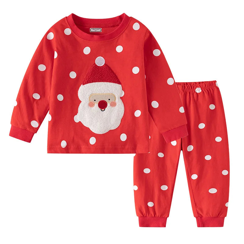 Christmas Pyjamas Sets For Kids Cotton Loungewear Winter Boys Girls Cartoon Cute Long Sleeve Pajamas Children New Year Clothes