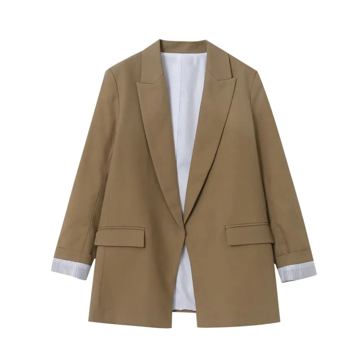 Charmchant Women's  Minimalist Oversized Linen Blazer High Quality Long Sleeve Outerwear Jackets Casual Office Wear Spring 2026