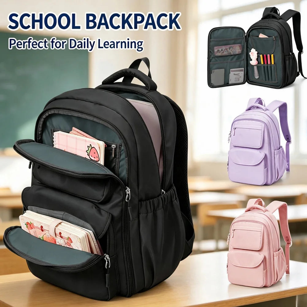 Backpack Children from 8 Years，School Backpack for Girls from Elementary to Teen Years，Boys Lightweight Multi-Pocket School Bags