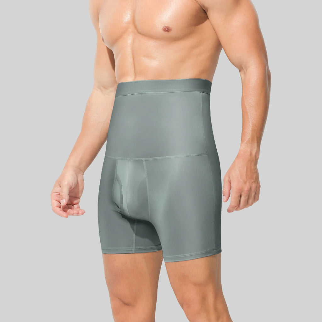Men's sports underwear: high-waisted, belt-curving, plus-size, lengthened, anti-leg chafing, waist-protecting, flat-cut shorts