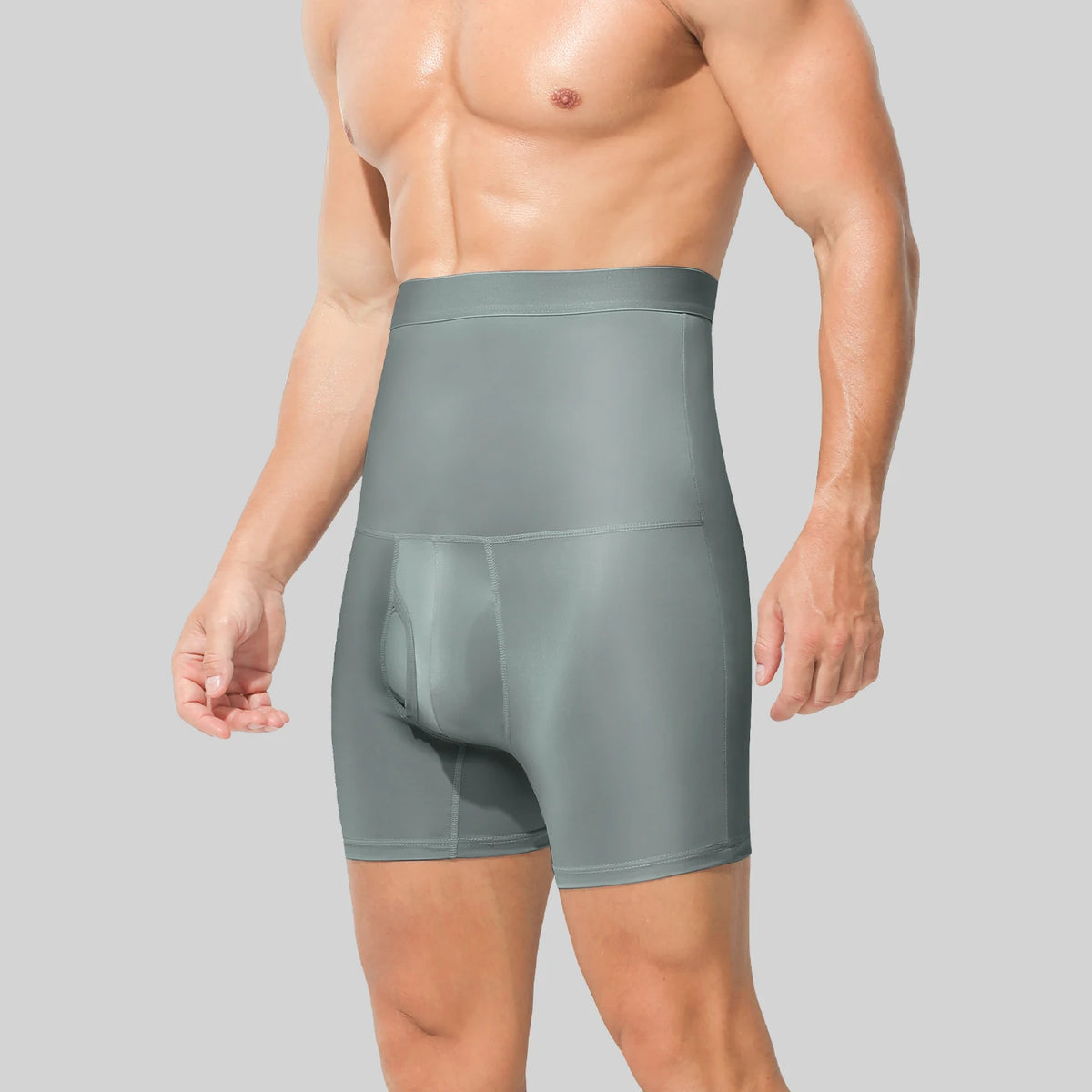 Men's sports underwear: high-waisted, belt-curving, plus-size, lengthened, anti-leg chafing, waist-protecting, flat-cut shorts