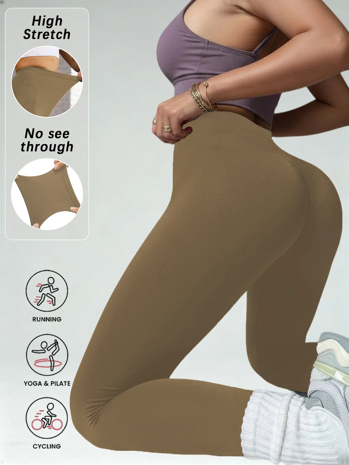 Super Soft Leggings for Women - High Elasticity Tights for Yoga Running Workout Casual Wear