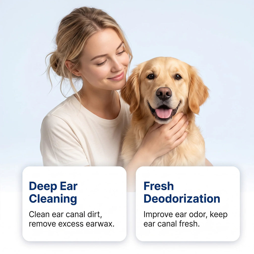 Pet Ear Cleaning Solution - Ultra-Gentle Cleansing for Cats & Dogs, Refreshing Ear Canal Care & Soothing Daily Maintenance