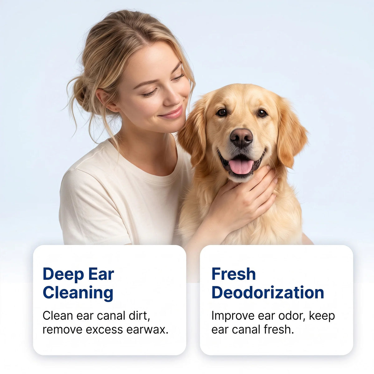 Pet Ear Cleaning Solution - Ultra-Gentle Cleansing for Cats & Dogs, Refreshing Ear Canal Care & Soothing Daily Maintenance
