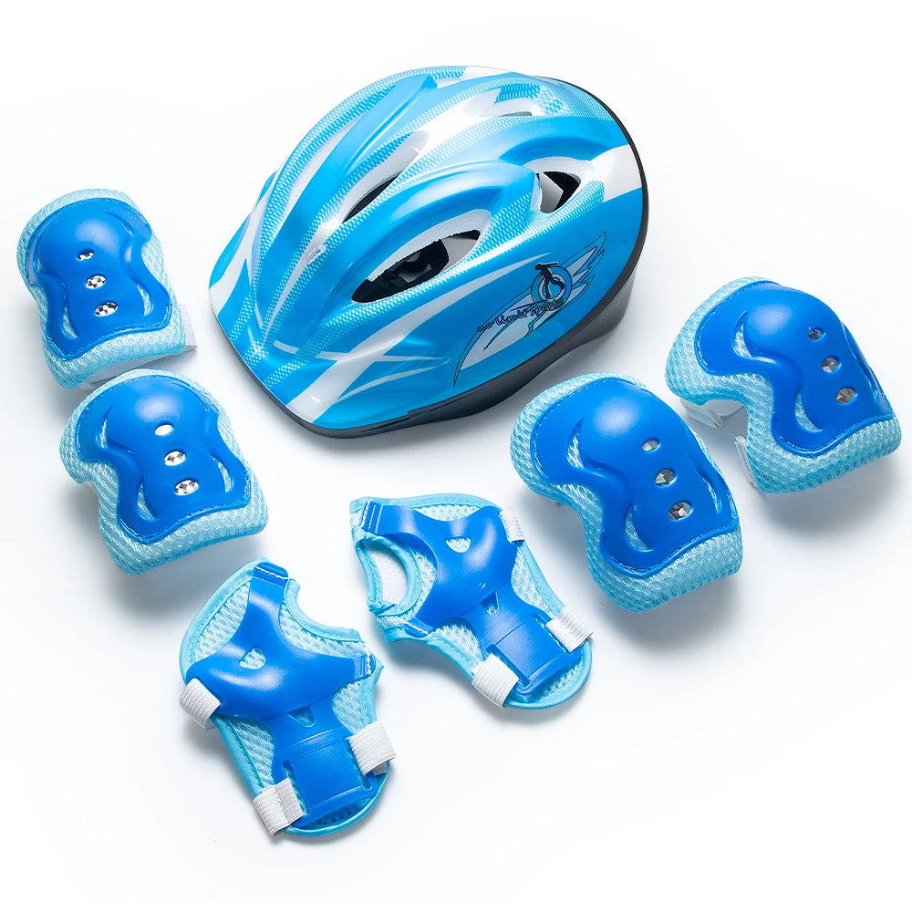 7PCS Kids Protective Gear, Safety Helmet & Knee Elbow Wrist Guards,Protective Pads for Boys Girls Skating Scooter Outdoor Sports