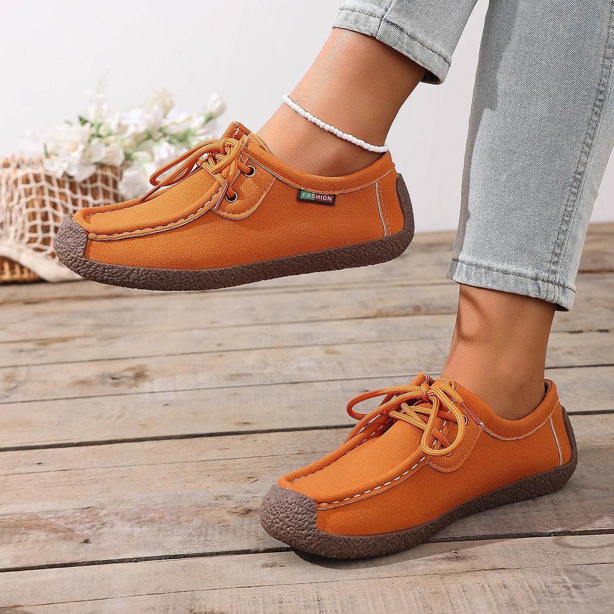 New Women's Casual Loafers Soft Sole Comfortable Lace Up Moccasins  Walking Daily Shoes for Women