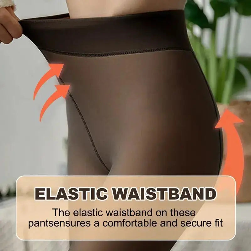 Women's Sexy Sheer Black Tights, Autumn/winter Fleece Pantyhose For Business & Sexy Look，Plus Size Leggings，Warm Bottoming Pants