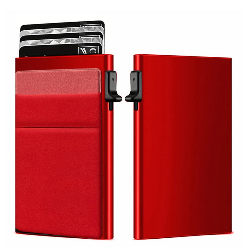 Anti Rfid Credit Card Holder Men Minimalist Wallets Thin Slim Mini Luxury Metal Bank ID Cardholer Case Wallet for Men Carteras