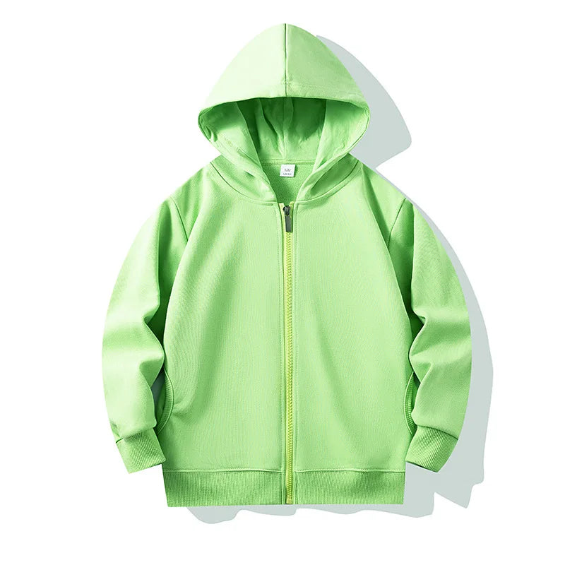 Boys Girls Hoodies Casual Zipper Outerwear Spring Autumn Long Sleeve Teen Hooded Sweatshirt School Kids Tops Clothes Sprotswear