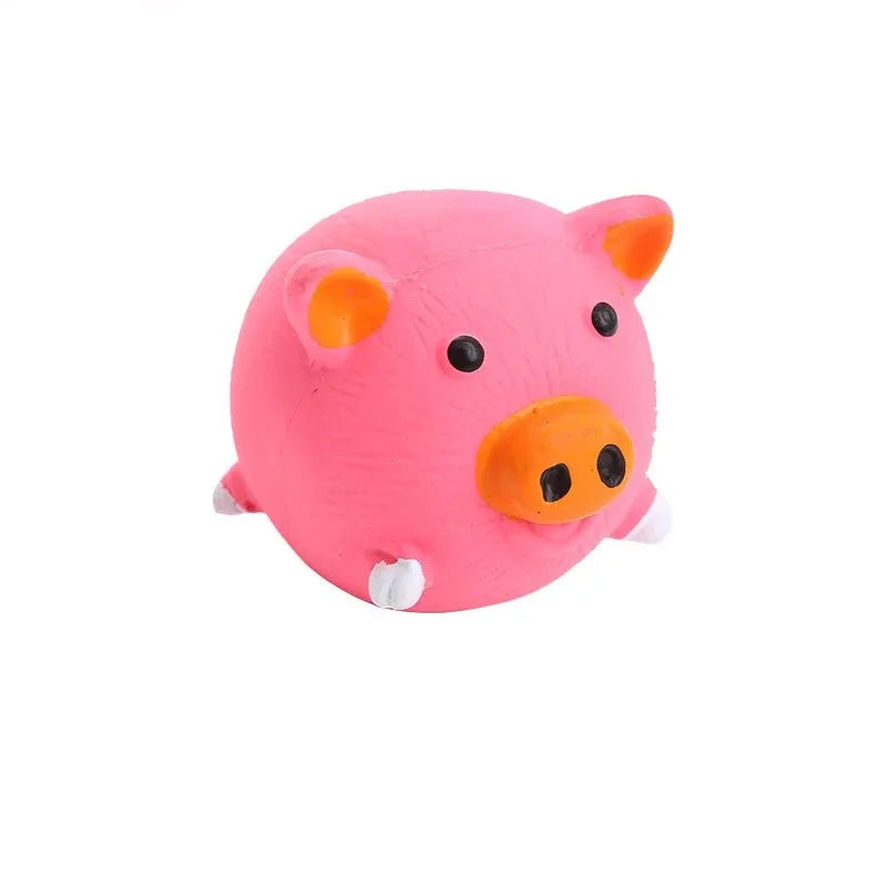 Pet Dog Vocal Toy Durable Dog Chew Toys Pigs Cows Chickens Tough Squeaky Dog Grinding Teeth Toys Pet Latex To Clean Teeth Toys