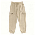 Men's Cotton Linen Blend Cargo Jogger Pants Elastic Waist Drawstring Multi Pockets Casual Breathable Streetwear Trousers for Men