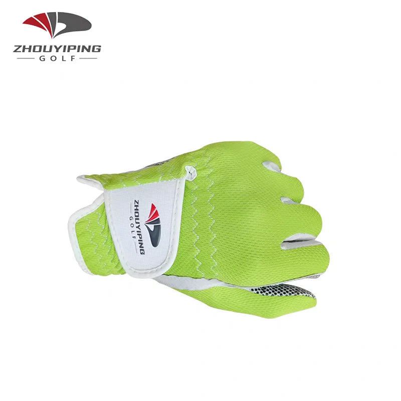Men's golf glove 1 pc with mesh fabric, soft and breathable, silicone-printed palm for non-slip, wear-resistant, and comfortable