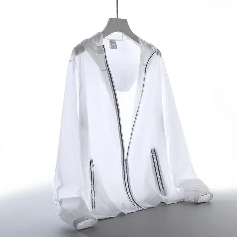 UPF 50+ UV Sun Protection Clothing Men Hoodie Windbreaker Breathable Ultrathin Sunscreen Jacket Outdoor Fishing Running Jacket