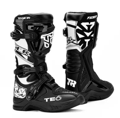 NEW TE006 Kids Motocross Boots Black Off-Road Motorcycle Boot Children Orange Youth Dirt Bike Racing Bota MX Gear for 6-12 Years