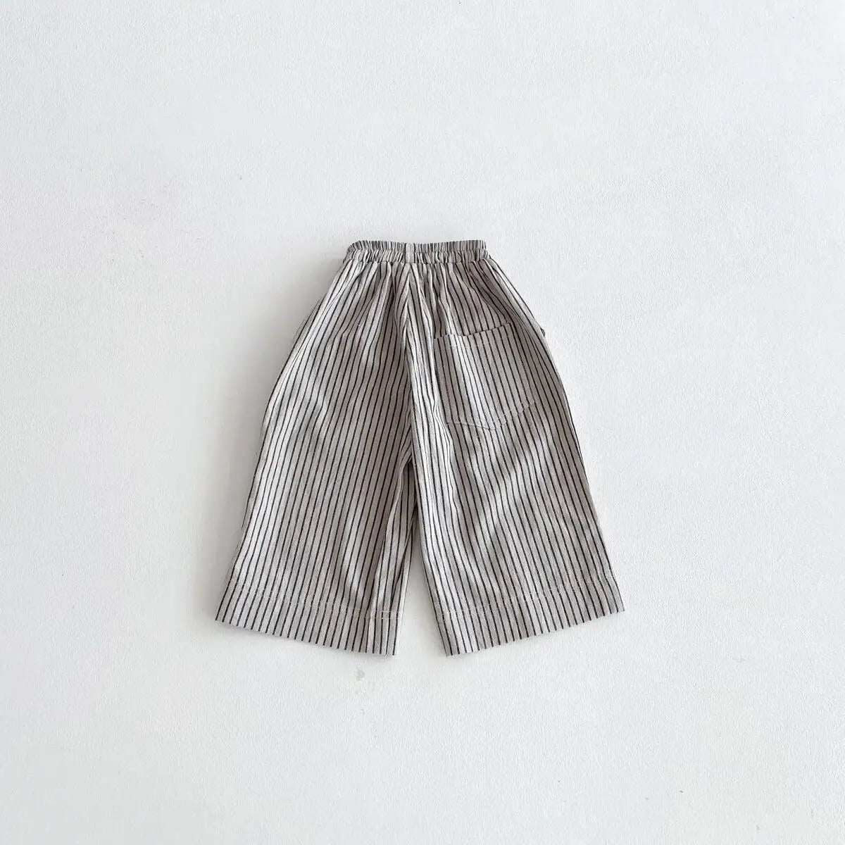 Boys Girls Linen Cotton Stripe Trousers For Children's Clothes Fall Spring Boy Loose Casual Harem Pants Kids Long Pants for 1-6T