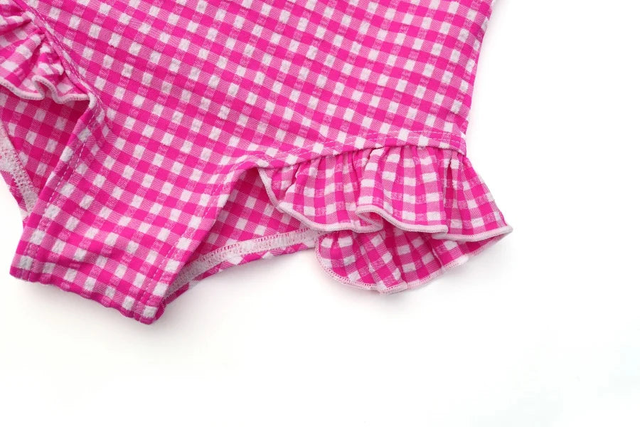 Clearance sale AS 2025 kids gingham swimwear collection