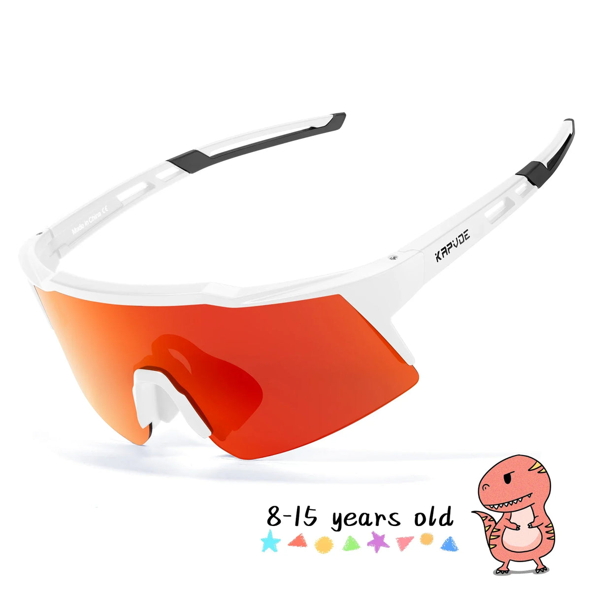 Kapvoe Kids Cycling Sunglasses Aged 8-15 Baseball Running Children Glasses UV400 Sports Riding Bicycle Glasses