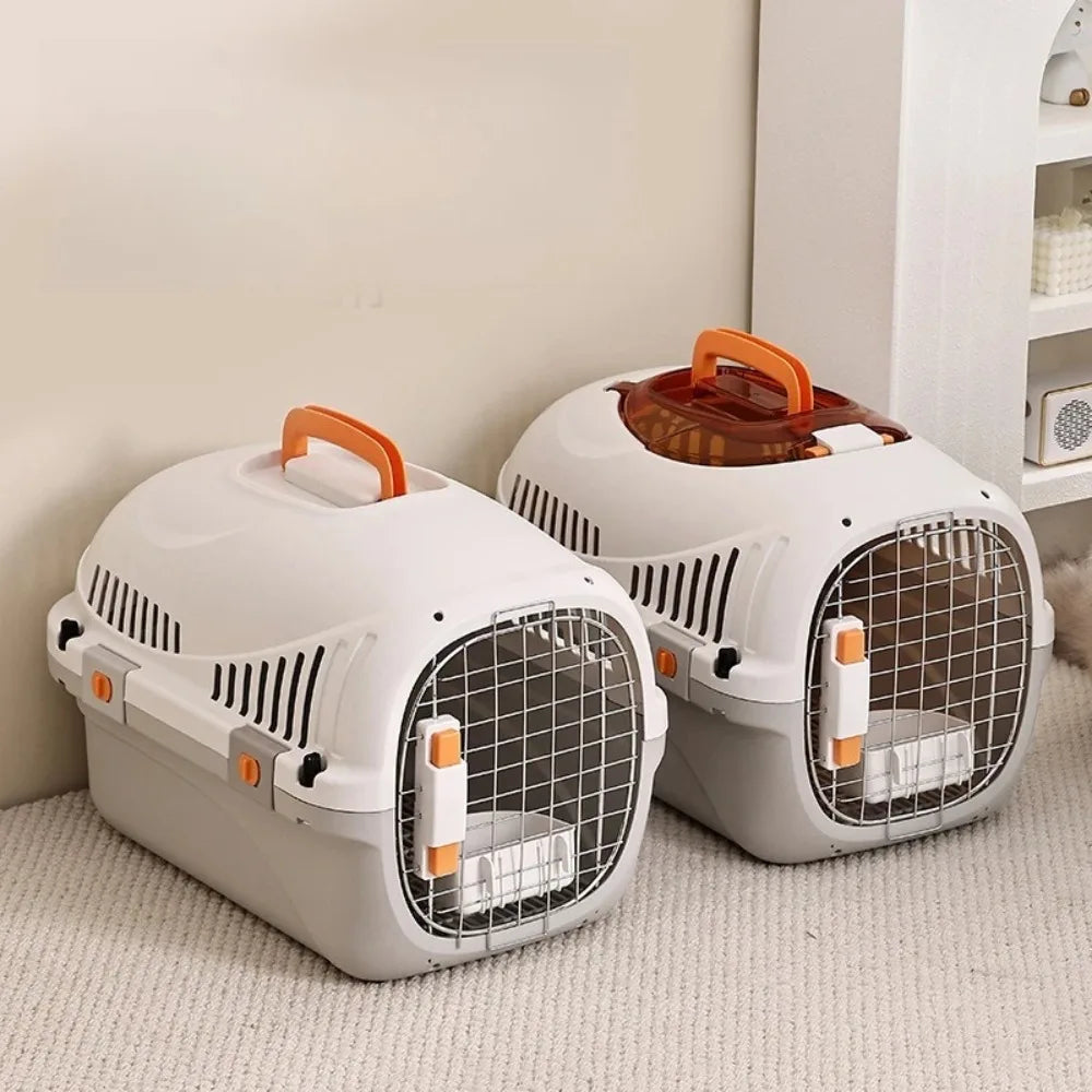 Portable Airline Approved Pet Travel Crate, Anti-Stress Cat Carrier with Top Window Safe Car Kennel for Small Dogs and Cats