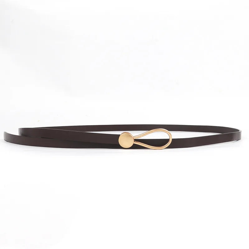 Women's Belt No-hole Knotted Belt Vintage PU Leather Waistband Solid Color Vintage Decorative Thin Belts Dress Girdle For Women