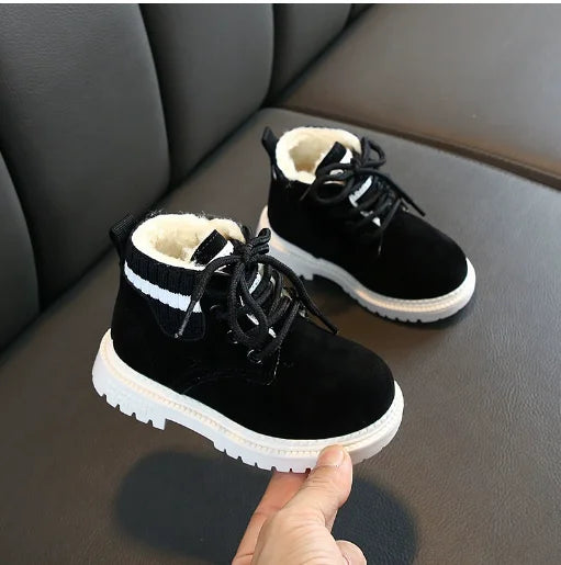 New Children's Casual Shoes Autumn Winter Kids Fashion Boots Leather Boys Girls Shoes Soft Antislip Sport Running Snow Boots