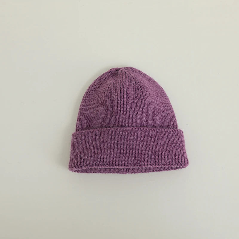 Candy Color Kids Hat For Girls Boys Autumn Winter Baby Beanie Kids Cap Elastic Warm Knitted Children Hats Solid Color Baby Hat