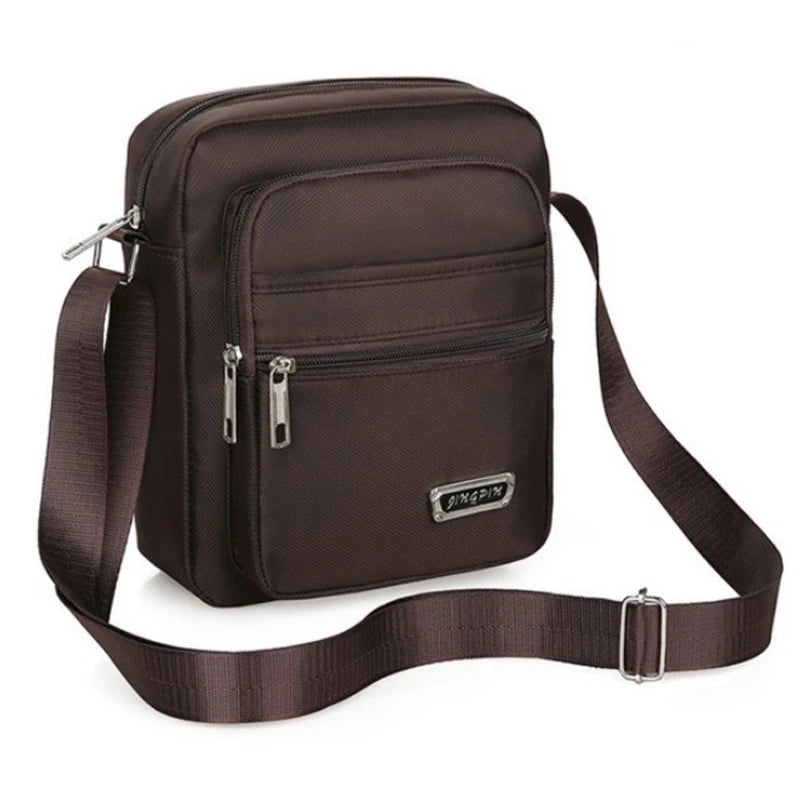 Men's Nylon Shoulder Bag Business Leisure Large Capacity Portable Handbag Multi Layer Waterproof Summer Male's Crossbody Bags