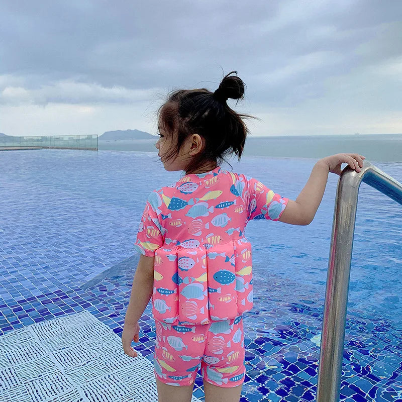 Children's Buoyancy Swimsuit One-piece Swimsuit for Kids Floating Rash Guards Girls Swimwear Boys Swimming Infant Baby Clothing