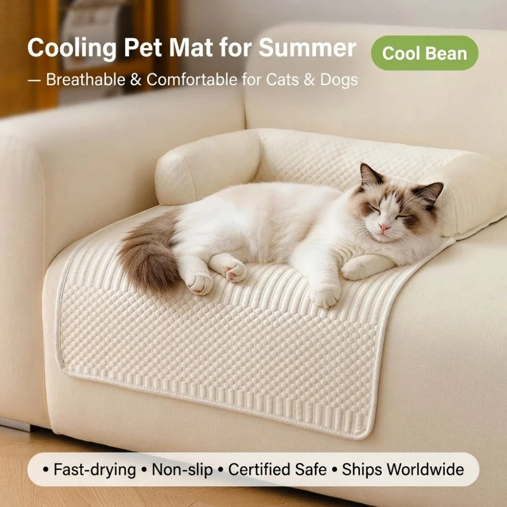 2026 Pet Bed Mat Breathable Dog Cooling Mat Non-Slip Comfortable Pet Sleeping Pad Detachable with Pillow Dog Sofa Cushion Indoor
