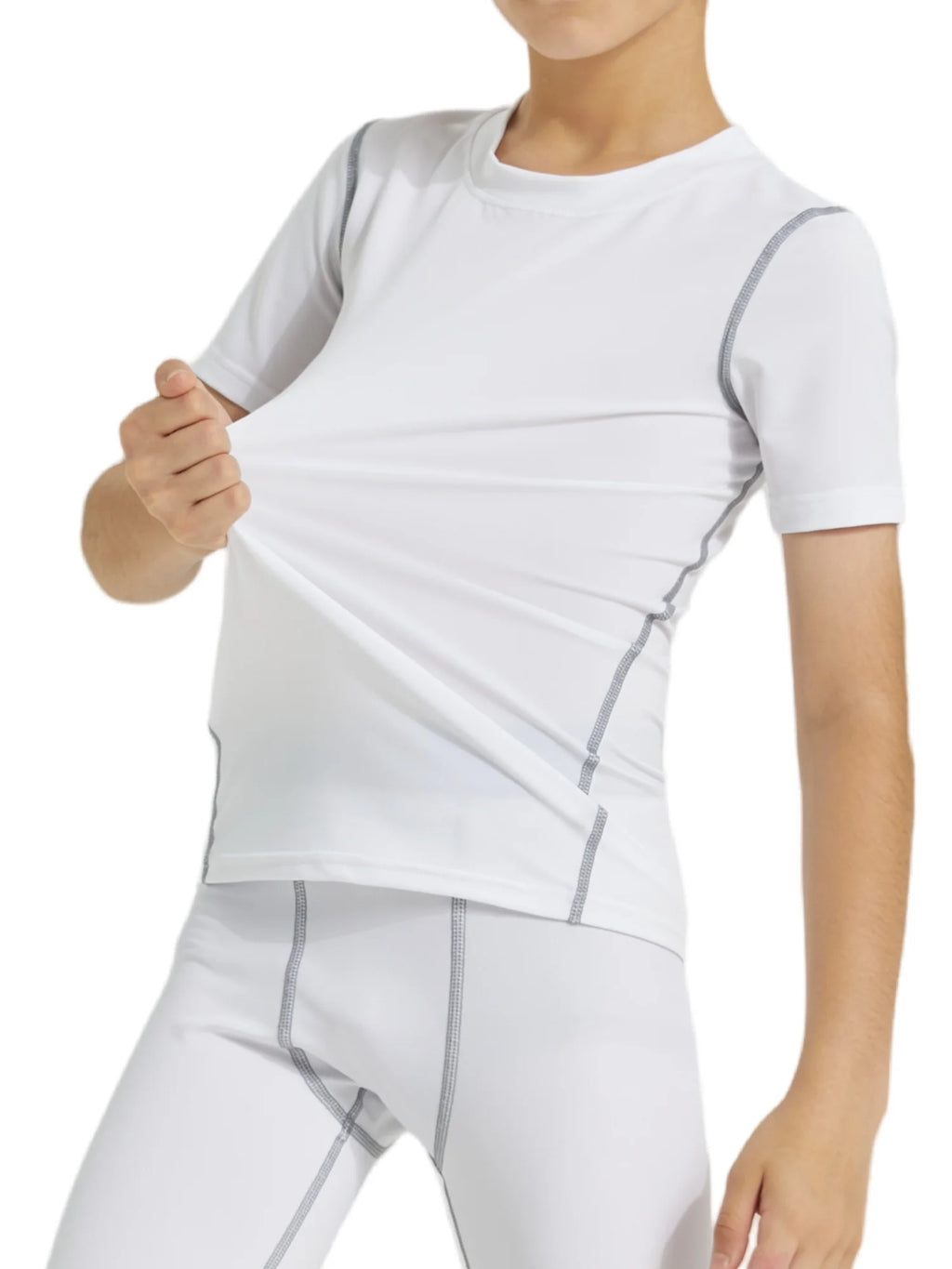 Kids Boy's Quick Dry Compression Shirts Short Sleeve Sports Undershirts Base Layer Tee Tops for Active Children