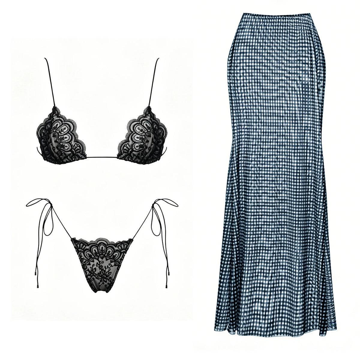 Mesh Bikini with Pants Swimsuit Brazilan Bikini Set Swimwear for Women Lace Halter Shirring 3 Pcs Bathing Suits Summer Female