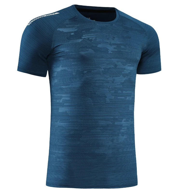 Men Sport T-shirts Quick Dry Breathable Workout Short Sleeve Prints Running Gym Sportswear Tee Jogging Shirts Fitness Tees