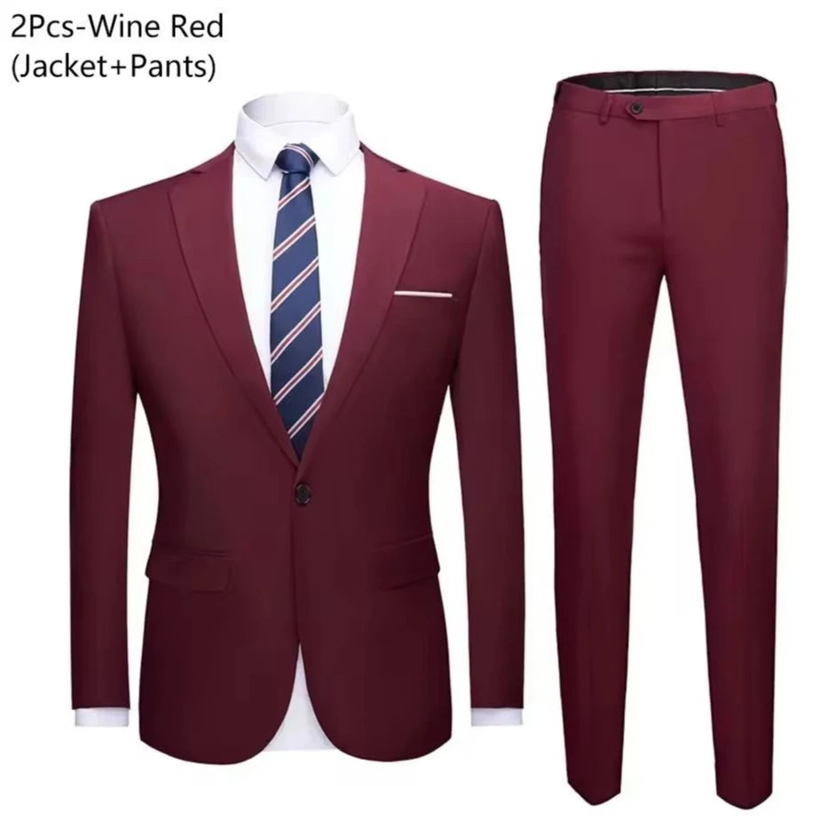 Men Suits Set  2 Pieces Jackets Pants For Wedding Elegant Slim Fit Blazers Formal Outfit Fashion Classic Full 2025 Costume
