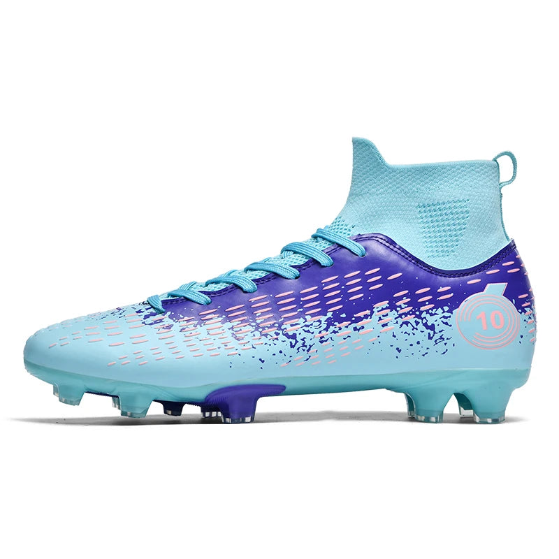 2024 Men's Soccer Shoes  Non-Slip AG/TF Soccer Cleats Ankle Boots Unisex Large Size Ultralight Football Boots Boys Sneakers