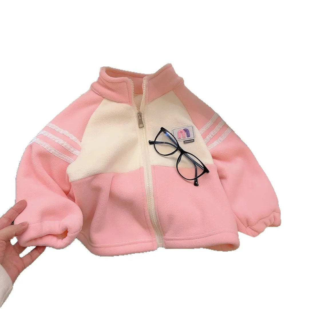 Lamb Wool Warm Jackets For Girls Children Autumn Winter Outerwear Kids Plus Velvet Coats New Teenager Fashion Padded Clothing