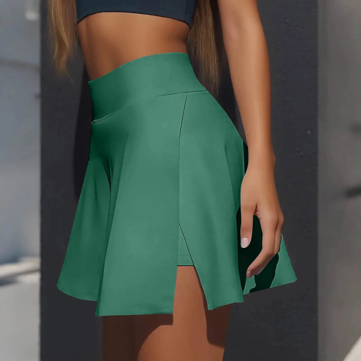 Women's Sports skirt Casual High Waist Gym Quick Dry Mini Skirts Solid Color Short Half faldas Sport tennis Pleated Skirt