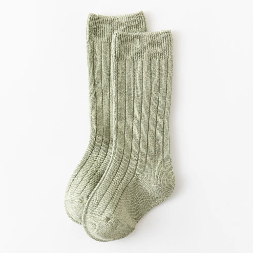 Baby Socks Newborn Kids Infant Girls Boys Knee High Sock Toddler Girl Solid Cotton Stripe Plain Long Sock For 0-3Years Children