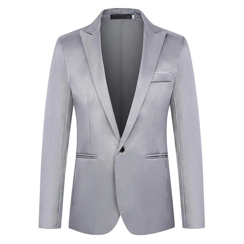 Summer Men's Casual Suit Fashion Business Office Trendy Non-ironing Anti-wrinkle Suit Jacket Solid Color Slim Fit Men's Suit