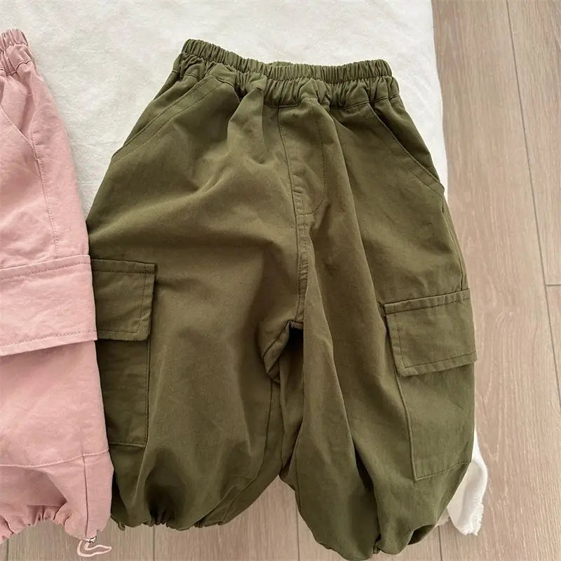 Kids Hip Hop Joggers Pants Teenage Straight Baggy Sweatpants Girls Streetwear Cargo Trousers Spring Vintage Casual Pants