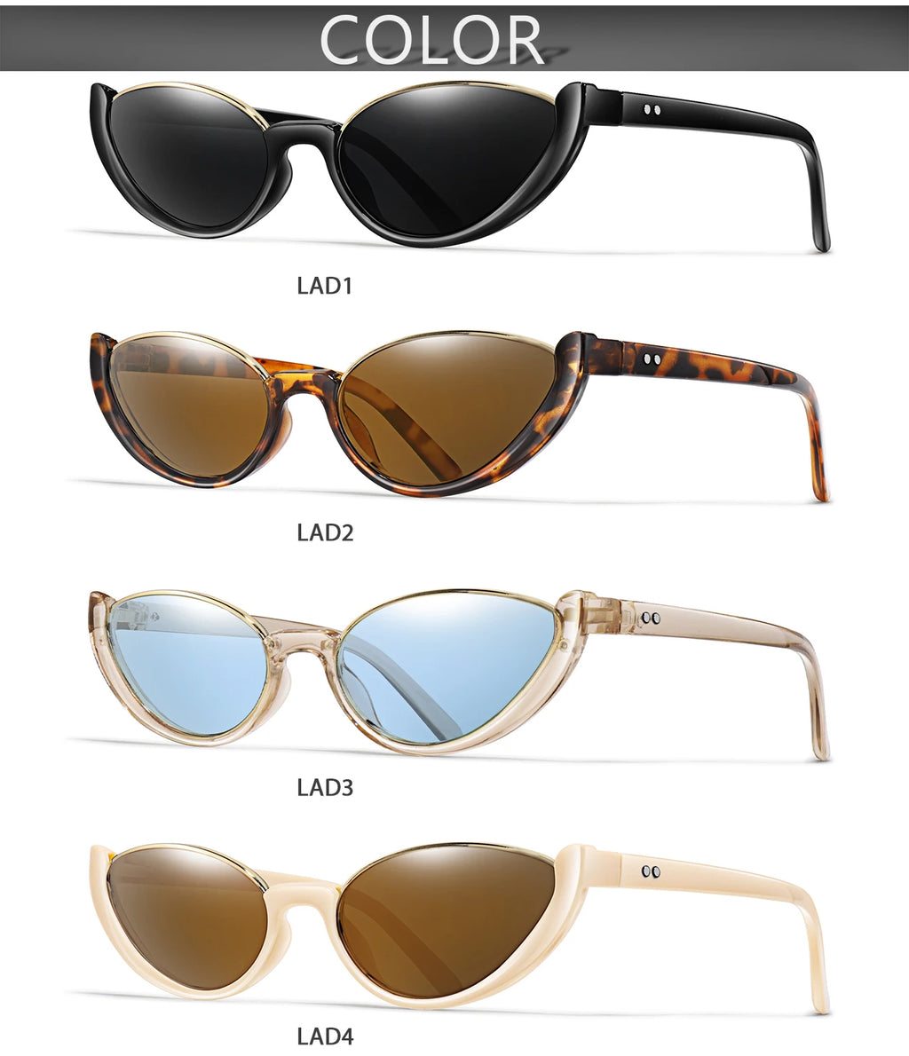 Women's Casual Sunglasses Half-frame UV Protection Glasses for Outdoor Activities Selfie Travel Driving Cycling