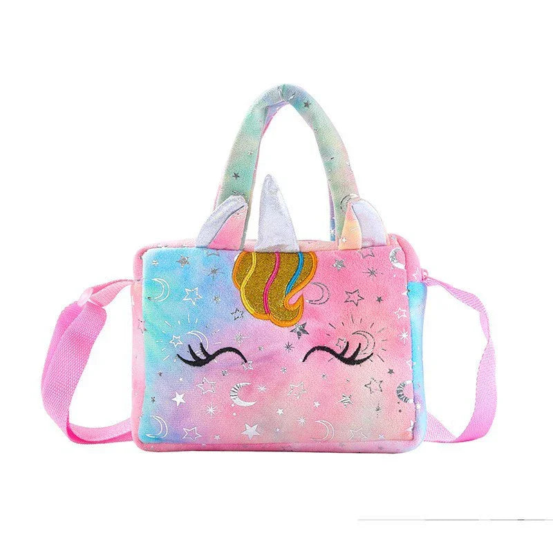 new Handbags Children Lovely Crossbody Bag Kids Girls Small Purse Colorful Plush Single Shoulder Storage Bag