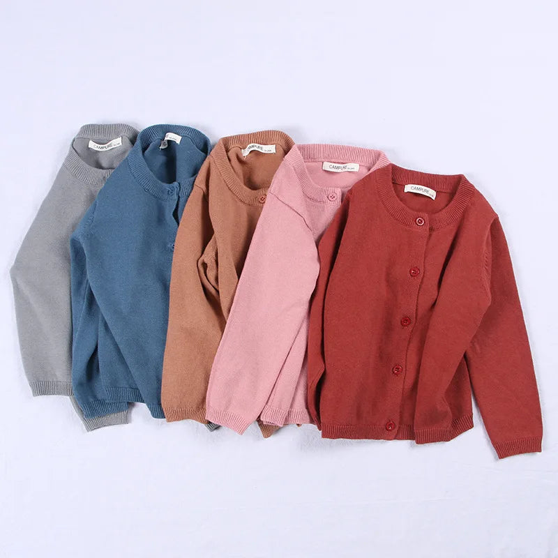 Girls Cardigan Baby Children Knitted Cardigan Sweater Boys Girls Candy Color Clothing Kids Spring Autumn Outer Wear