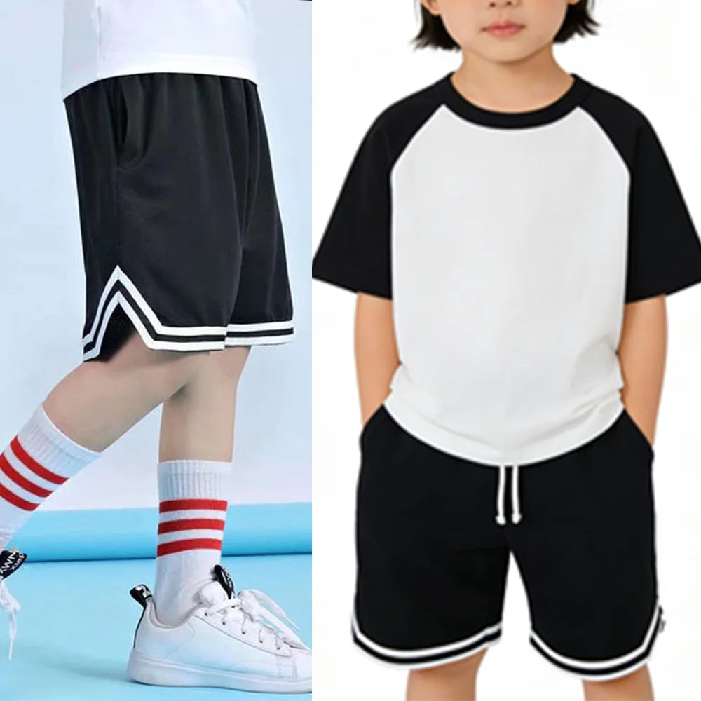 Kids Basketball Shorts Summer Boy Quick-drying Running Football Sports Shorts Children's Leisure Joker Outdoor Beach Pants 5-16Y