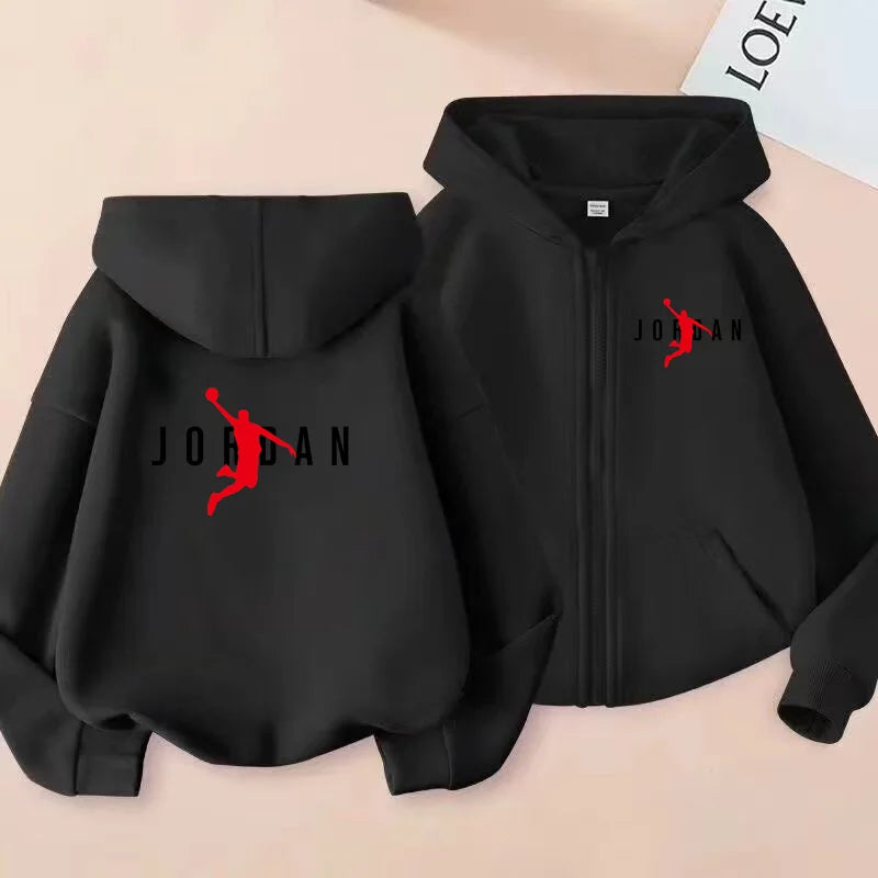 Children's Sportswear, Loose Sports Jackets, Boys and Girls Aged 3 to 12, Zipper Sportswear and Hoodies for Teenagers