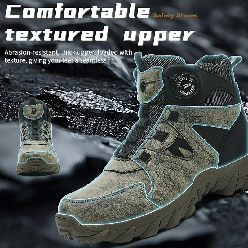 New Men's Safety Boots Work Boots Anti-smashing Anti-puncture Men Boots High Top Outdoor Safety Shoes Protective Steel Toe Shoes
